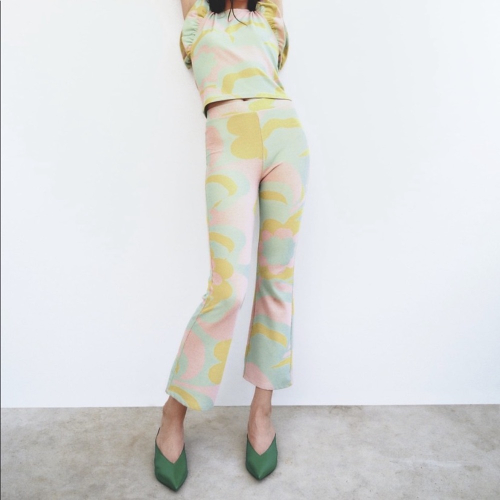Zara Full Length Jacquard Pants